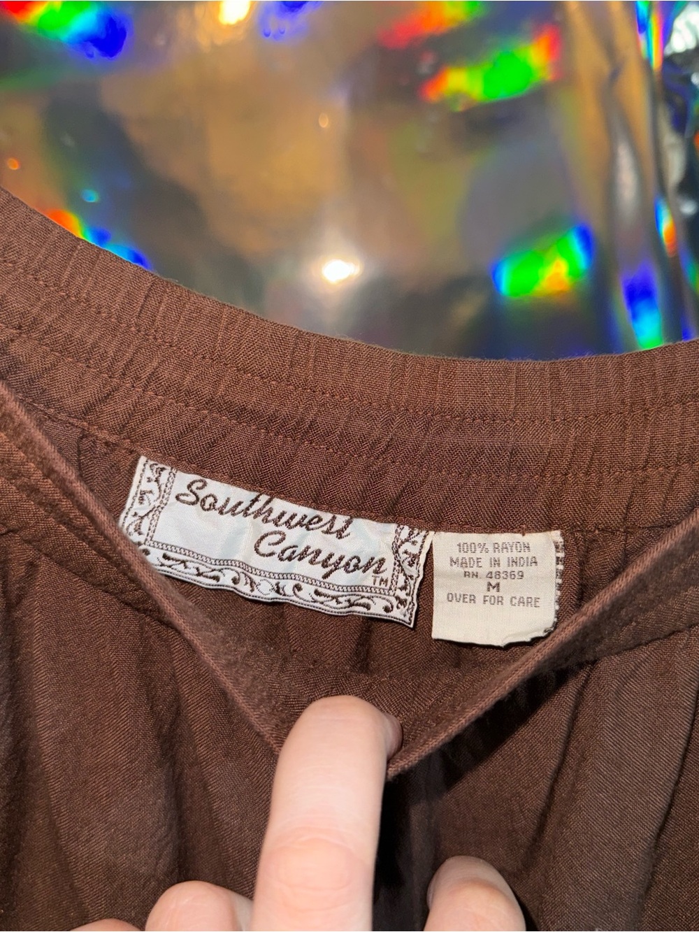 Southwest Canyon Girls Brown Pull-On Skirt fits like XXL with elastic missing